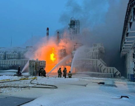 Russia-Ukraine war live: Fire at Russia’s largest liquefied natural gas producer; Russia says it has seized village in Kharkiv region | Ukraine